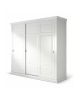 Armadio 3 porte scorrevoli legno shabby bianco 294x65x258