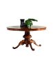 MOBILI 2G - Tavolo Rotondo Classico Legno Intarsio Tinta Noce 140/150/160 Cm vista frontale