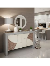 Madia 2 Ante bicolore Legno massello decoro rilievo 142X45X89 (312)