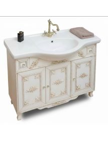 MOBILE BAGNO LEGNO BAROCCO AVORIO DECAPE' L.105 P.35