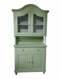 Cristalliera legno 2 porte arte povera verde salvia 104X43X215