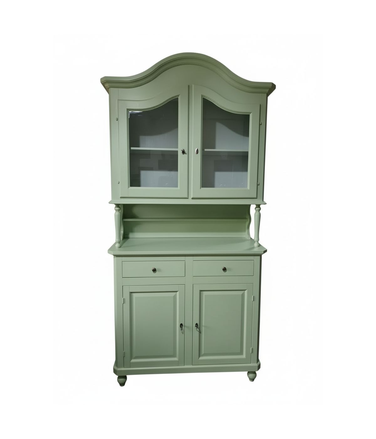 Cristalliera legno 2 porte arte povera verde salvia 104X43X215