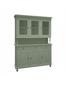 Cristalliera arte povera 3 ante legno verde salvia  150x43x205h