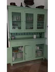 Cristalliera arte povera 3 ante legno verde salvia  150x43x205h