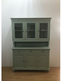 Cristalliera arte povera 3 ante legno verde salvia  150x43x205h