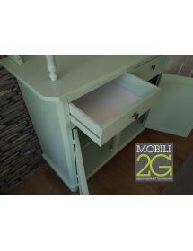 Cristalliera arte povera 3 ante legno verde salvia  150x43x205h