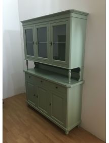 Cristalliera arte povera 3 ante legno verde salvia  150x43x205h