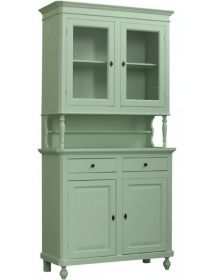 Cristalliera 2 porte arte povera legno verde salvia 104X43X205