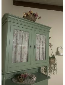 Cristalliera 2 porte arte povera legno verde salvia 104X43X205