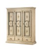 MOBILI 2G - Armadio 3 porte arte povera in legno shabby avorio 184x60x217