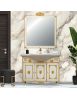 MOBILE BAGNO LEGNO BAROCCO AVORIO DECAPE' ORO L.105 P.35