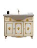 MOBILE BAGNO LEGNO BAROCCO AVORIO DECAPE' ORO L.105 P.35