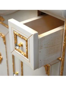 MOBILE BAGNO LEGNO BAROCCO AVORIO DECAPE' ORO L.105 P.35