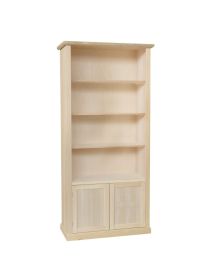 Libreria arte povera 2 Porte 3 ripiani Legno Grezzo 90X41X186