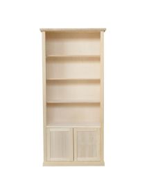 Libreria arte povera 2 Porte 3 ripiani Legno Grezzo 90X41X186