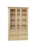 Vetrina arte povera 2 Porte 4 cassetti Legno Grezzo 119X40X185