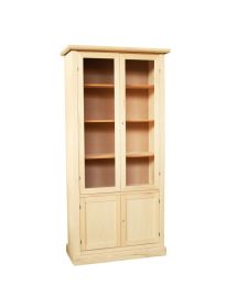 Vetrina arte povera 4 Porte Legno Grezzo 90X42X186