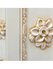 MOBILE BAGNO LEGNO BAROCCO AVORIO DECAPE' L.85 P.35