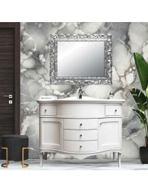 Mobile bagno bombato legno bianco L.110 P.60