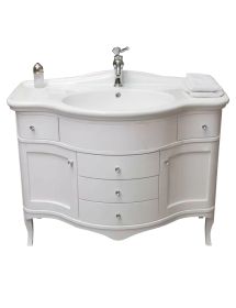 Mobile bagno bombato legno bianco L.110 P.60