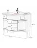 Mobile bagno bombato legno bianco L.110 P.60