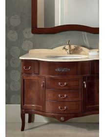 Mobile classico legno tinta noce top marmo con specchio L.110 P.60