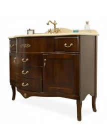 Mobile classico legno tinta noce top marmo con specchio L.110 P.60