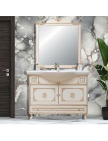 MOBILE BAGNO LEGNO BAROCCO AVORIO DECAPE' L.105 P.35