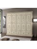 MOBILI 2G - Armadio 5 porte classico in legno avorio shabby 254x61x240