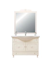 MOBILE BAGNO LEGNO BAROCCO AVORIO CON INTARSI L.105 P.35