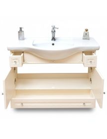 MOBILE BAGNO LEGNO BAROCCO AVORIO CON INTARSI L.105 P.35