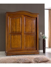 MOBILI 2G - Armadio 2 porte scorrevoli arte povera in legno tinta noce 180x66x227