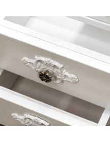 MOBILE BAGNO LEGNO BAROCCO BIANCO CON INTARSI L.105 P.35