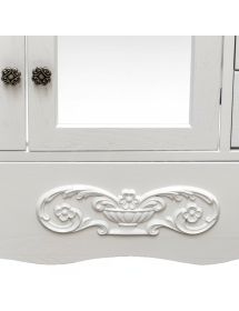 MOBILE BAGNO LEGNO BAROCCO BIANCO CON INTARSI L.105 P.35