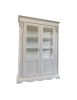 Vetrina classica 2 porte legno shabby bianco anticato intarsi 155X50X210