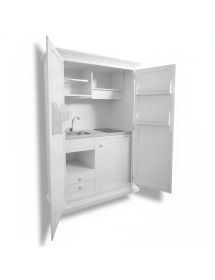 Armadio cucina arte povera legno 2 porte bianco 135X70X210