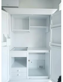 Armadio cucina arte povera legno 2 porte bianco 135X70X210