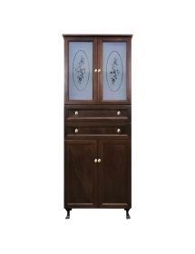 Colonna mobile bagno arte povera legno tinta noce 65x35x170