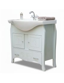 Mobile bagno classico legno grigio shabby chic L.85 P.50