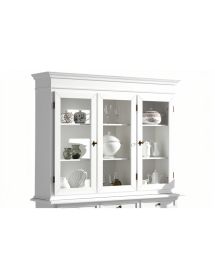 Alzata cristalliera 3 ante legno bianco 155x42x119