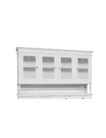 Alzata cristalliera 4 ante legno bianco 196x42x119