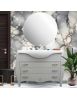 Mobile bagno classico sagomato legno grigio shabby chic L.105 P.50