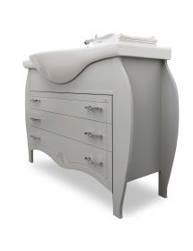 Mobile bagno classico sagomato legno grigio shabby chic L.105 P.50