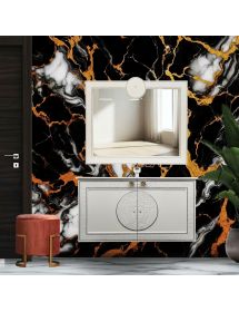 Mobile bagno sospeso legno bianco varie misure  L.90/100/120/ H.50 P. 46