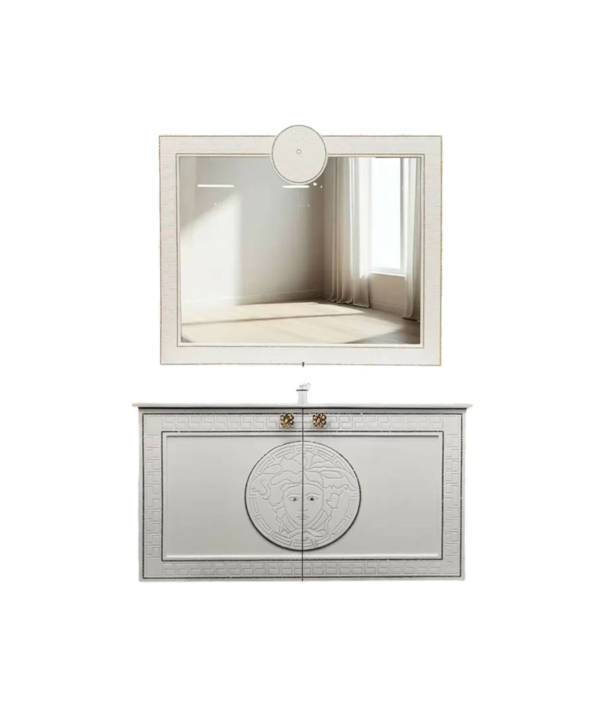 Mobile bagno sospeso legno bianco varie misure  L.90/100/120/ H.50 P. 46