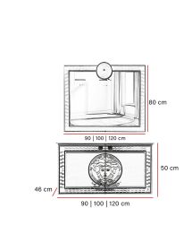 Mobile bagno sospeso legno bianco varie misure  L.90/100/120/ H.50 P. 46