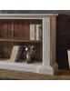 Libreria  a giorno legno massello fregi shabby bicolore 177x40x101