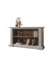 Libreria  a giorno legno massello fregi shabby bicolore 177x40x101
