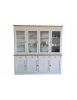 Cristalliera 4 porte shabby legno bianco invecchiato naturale 205X42X205