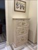 Scarpiera 3 ante ribalta legno shabby bianco anticato floreale 79X30X130